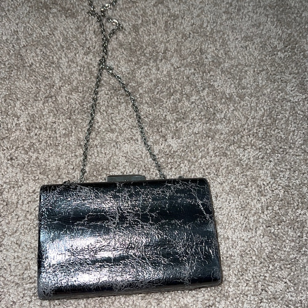 Silver clutch purse